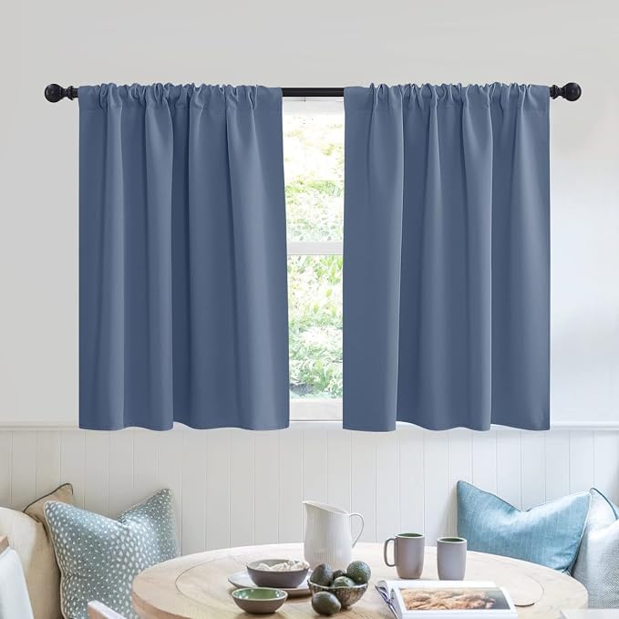 RYB HOME Blackout Privacy Bathroom Window Curtains, Short Thermal Insulated by RYBHOME