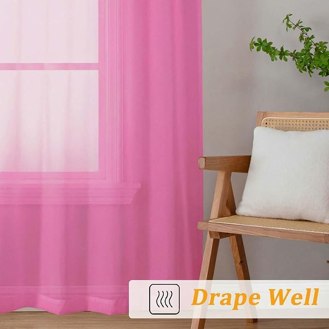 Gwine Sheer Curtains for Bedroom 54 inches Long - Image 6