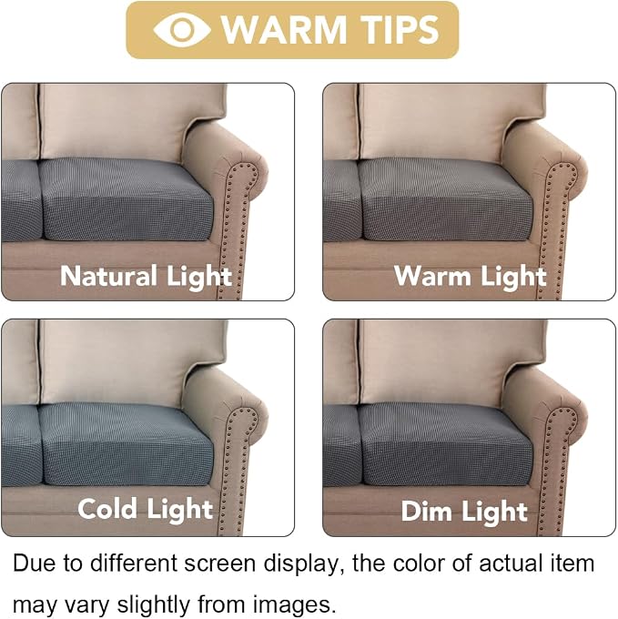 H.VERSAILTEX Stretch Couch Cushion Covers Individual Seat Sofa Slipcovers - Image 7