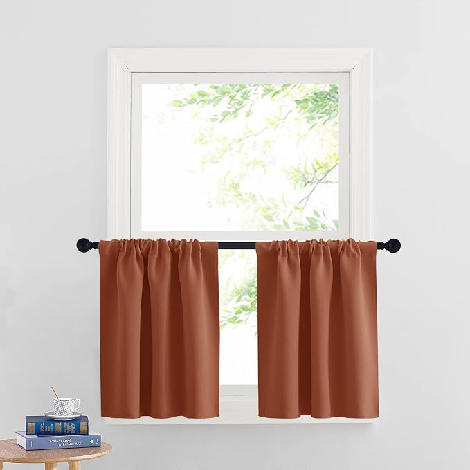 RYB HOME Cafe Blackout Curtains 24 inch Length, RV Curtains by RYBHOME