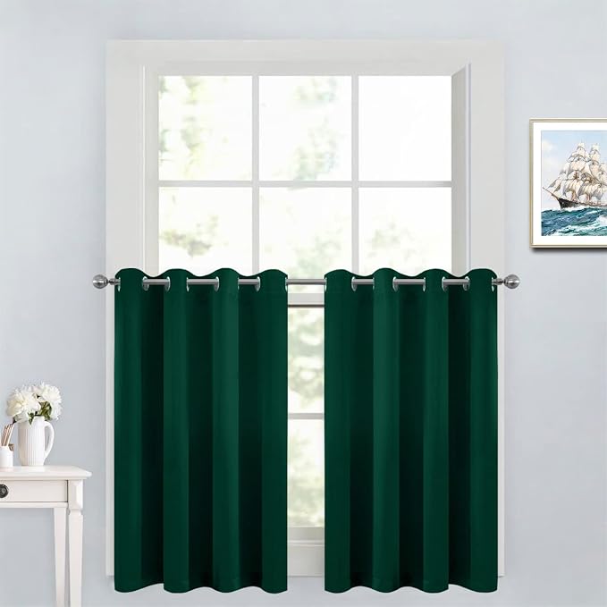 Yakamok Soild Small Window Curtains, Thermal Insulated Privacy Curtains and by Yakamok