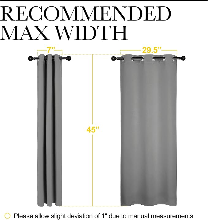 NICETOWN Silver Grey Blackout Curtain Panels - Image 6