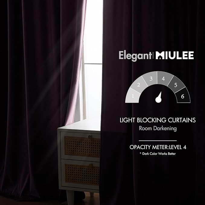 MIULEE Lavender Velvet Curtains 84 inches - Image 5