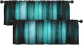 Emvency 2 Pack Valances Window Treatments, Teal Striped Abstract Glass Texture by Emvency