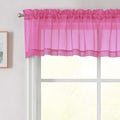 Hot Pink Valances for Windows, Hot Pink Sheer Curtains 14 Inch Length 2 Pack by WelvetBLK