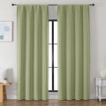 Simplebrand Ava Sage Green Blackout Curtains by Simplebrand