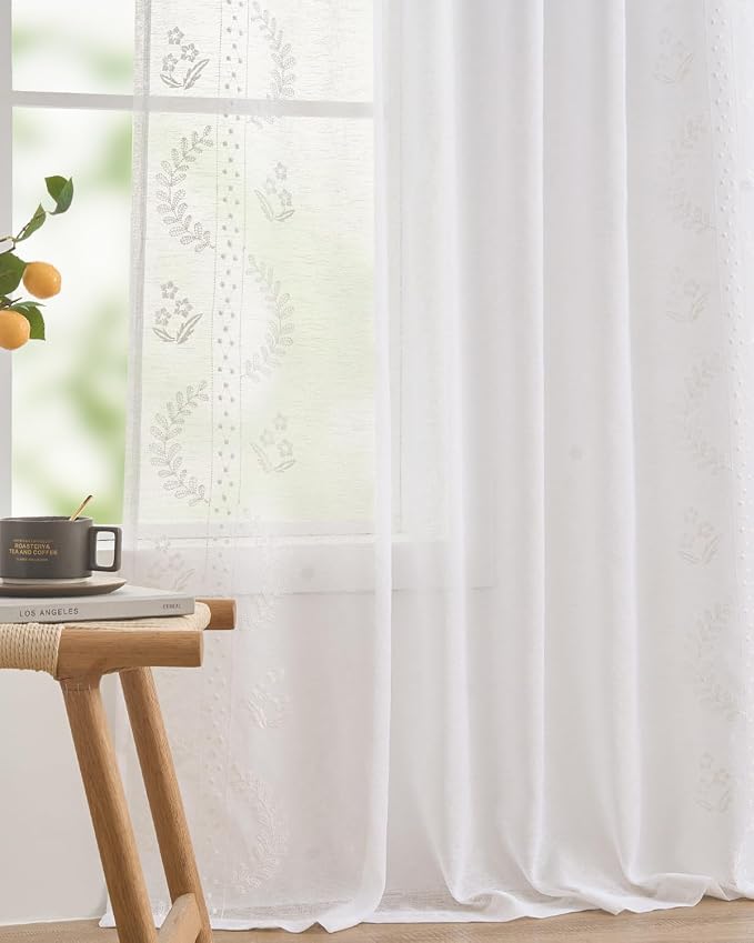 jinchan Belrose Linen Sheer Curtains - Image 5