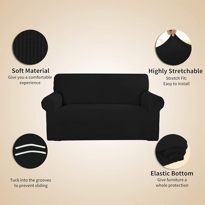 Easy-Going Stretch 4 Seater Sofa Slipcover 1-Piece Sofa Cover Furniture - Image 4