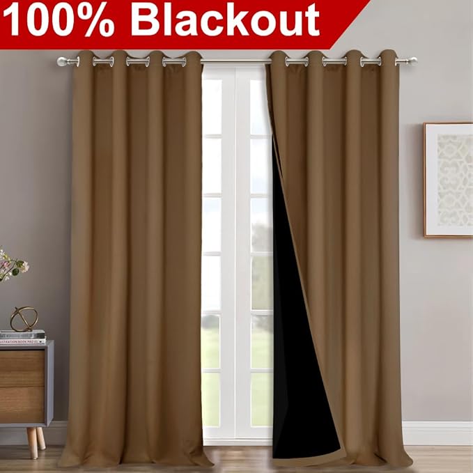 NICETOWN Full Shading Curtains 90" Long 2 Panels Set - Image 2