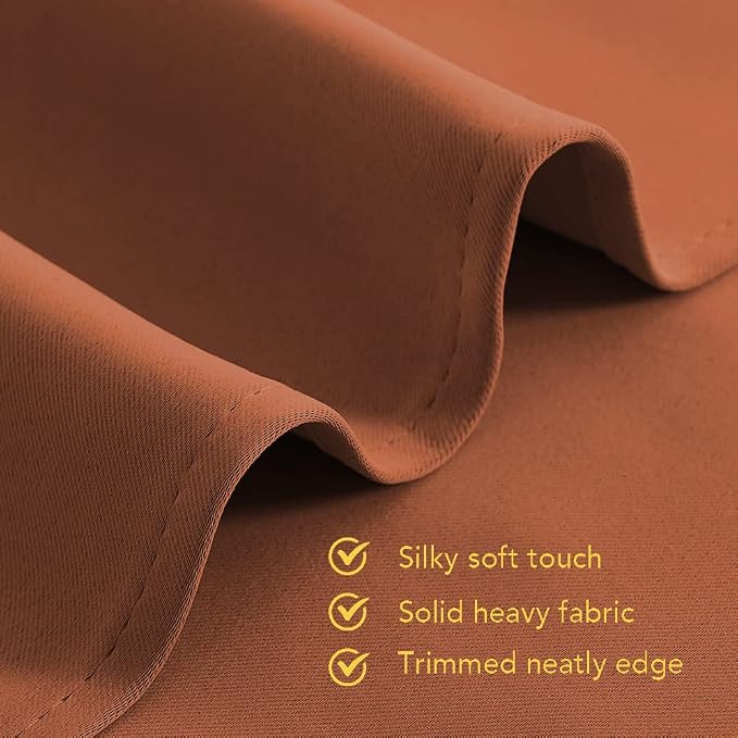 NICETOWN Thermal Insulated Burnt Orange Curtains Blackout Draperies, Window - Image 5