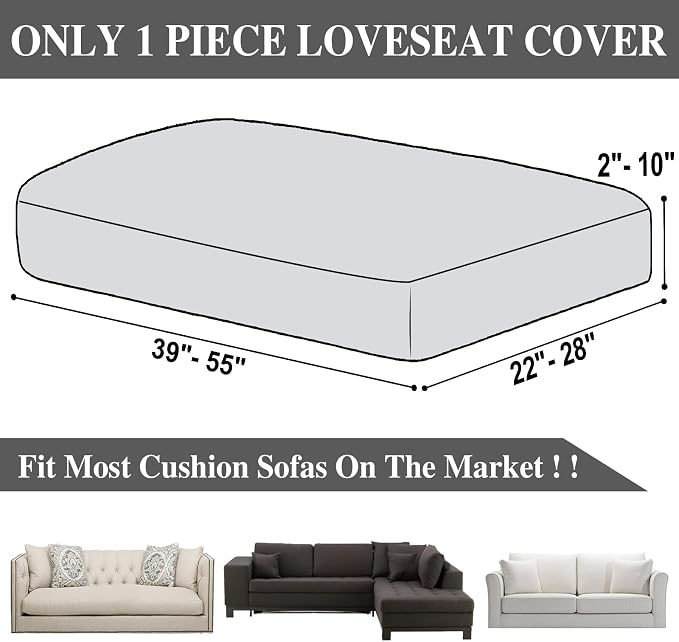 Couch Cushion Cover Loveseat Cover or 2 Seat Sofa Cover Washable Stretch - Image 6