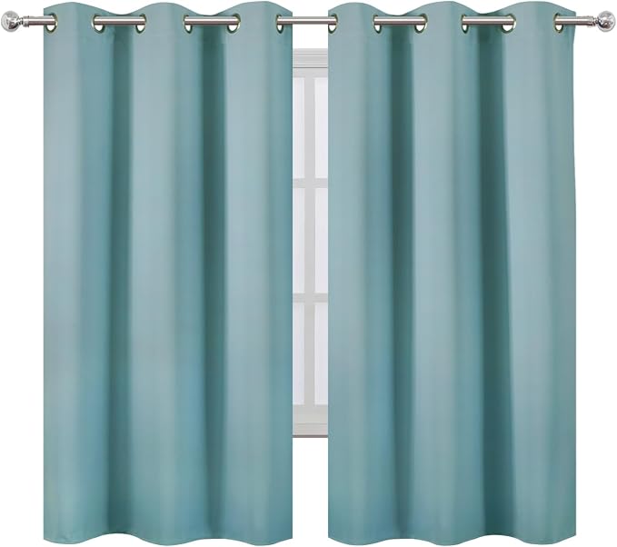 LEMOMO Blackout Curtains 42 x 63 inch/Stone Blue Curtains Set of 2 - Image 2