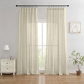 Joydeco Linen Curtains 72 Inch Length 2 Panels Set, Light Filtering Curtains by JOYDECO
