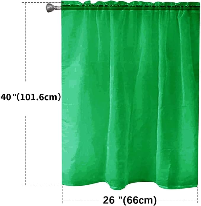 SpaceDresser Basic Rod Pocket Sheer Voile Window Curtain Panels Green 1 Pair 2 - Image 2