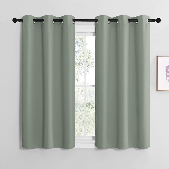 NICETOWN Greyish Green Room Darkening Curtains by NICETOWN