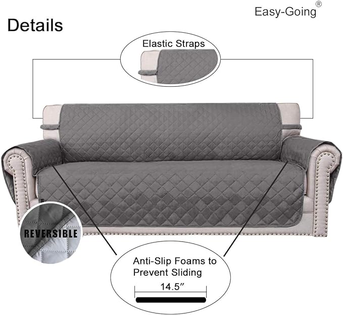 Easy-Going 4 Seater Sofa Slipcover Reversible Sofa Cover Water Resistant Couch - Image 3