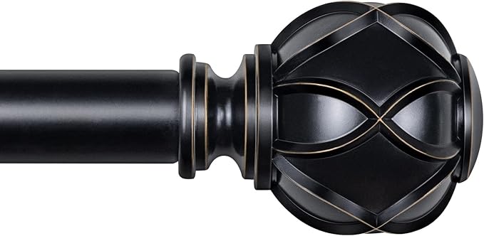 KAMANINA 1 Inch Curtain Rod Telescoping Single Drapery Rod 36 to 72 Inches by KAMANINA
