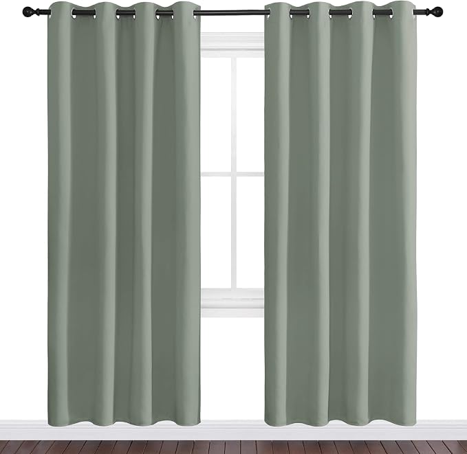 NICETOWN Greyish Green Blackout Curtains 78" Long - Image 2