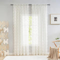 YJ YANJUN Vintage Lace Curtains 80 Inch Length Victorian Floral Cream Sheer by YJYANJUN