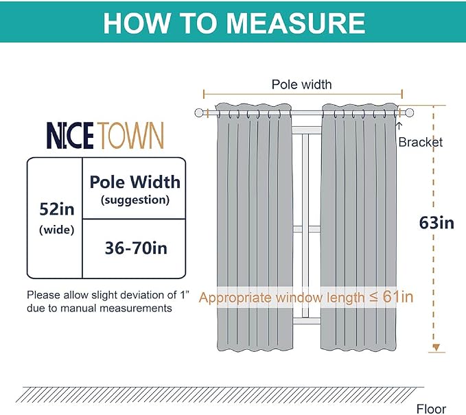NICETOWN Cold Blocking Curtains, 100% Blackout Curtain Panels, Thermal - Image 7