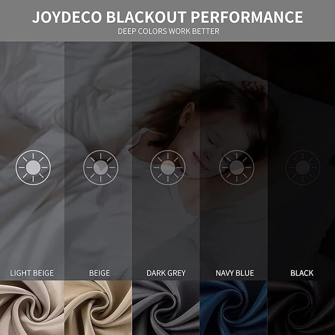 Joydeco Royal Blue Custom Solid Single Blackout Curtain - Image 2