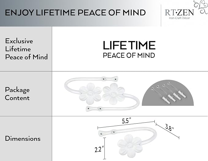 RTZEN Decorative Metal Curtain Tiebacks - Image 4