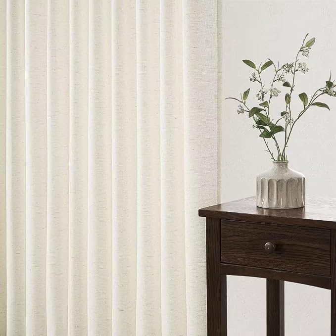 Topfinel Natural Pinch Pleated Linen Curtains 84 Inch Length 2 Panels - Image 5