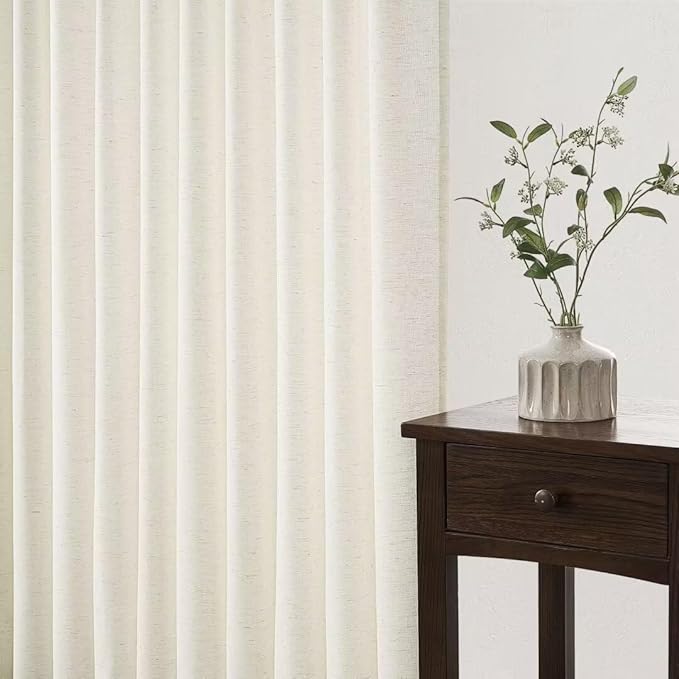 Topfinel Pinch Pleated Curtains 90 Inches Long 1 Panels Set, Natural Cream Semi - Image 5
