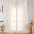 Extra Long Sheer Cream Curtains by WelvetBLK