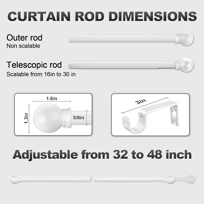 White Curtain Rods for Bedroom - Image 3
