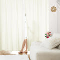 HOMEIDEAS Non-See-Through Ivory Privacy Sheer Curtains, 52 X 45 Inches Long 2 by HOMEIDEAS