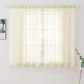 MIULEE 2 Panels Solid Color Light Cream Sheer Window Curtains Elegant Window by MIULEE