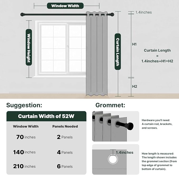 H.VERSAILTEX Premium Blackout Curtains - Image 2