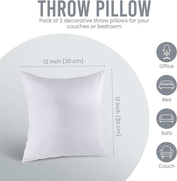 Utopia Bedding 12x12 Pillow Inserts, Sofa & Couch – Soft, Supportive & Fluffy - Image 8