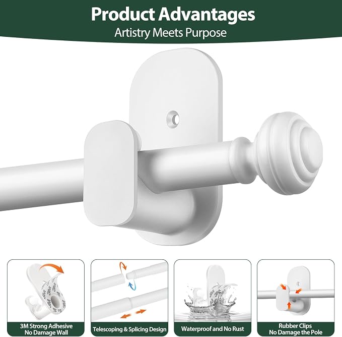 KAMANINA Curtain Rods No Drilling - Image 9