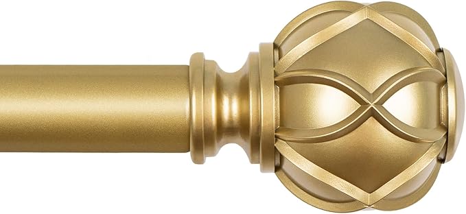 KAMANINA Curtain Rods for Windows 66 to 120 Inch, 7/8 Inch Gold Heavy Duty by KAMANINA