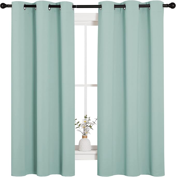 NICETOWN Aqua Blue Room Darkening Curtains - Image 2