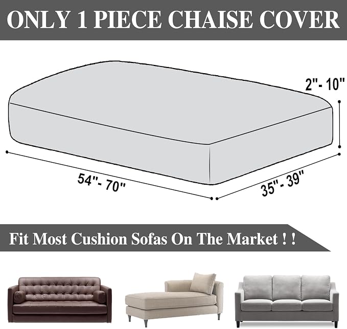 Couch Cushion Cover Chaise Lounge Cover Washable Separate Seat Chaise Couch - Image 6