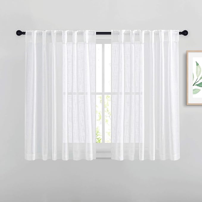 NICETOWN White Sheer Curtains 54 inch Length by NICETOWN
