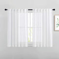 NICETOWN White Sheer Bathroom Curtains Window Treatments, Rod Pocket & Back Tab by NICETOWN