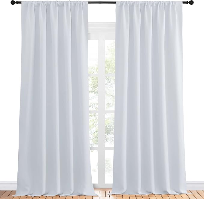 NICETOWN Greyish White Bedroom Curtain Panels by NICETOWN
