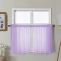 Gwine Lilac Sheer Curtains 30 Inch Length, Short Light Filtering Voile Small by Gwine