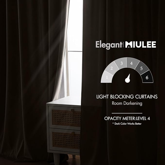 MIULEE Taupe Velvet Curtains 84 inches - Image 5