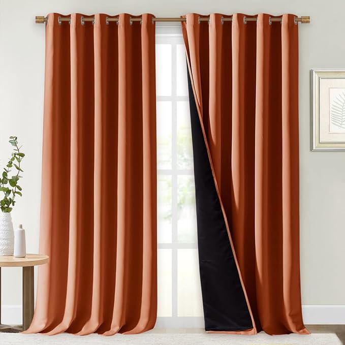 NICETOWN Burnt Orange 100% Blackout Curtains by NICETOWN