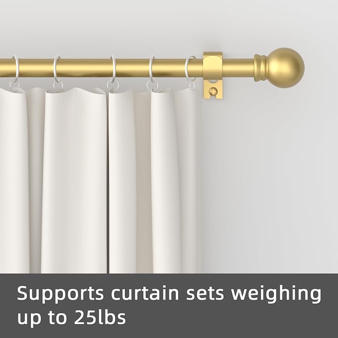 GXOACKJ 2 Pack Gold Curtain Rods - Image 2
