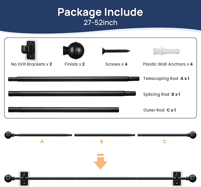 ENJOYBASICS No Drill Curtain Rods - Image 7