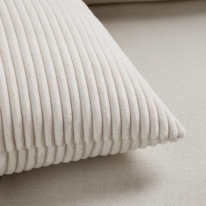Fancy Homi 2 Packs Cream Euro Decorative Throw Pillow Covers 26x26 Inch - Image 5