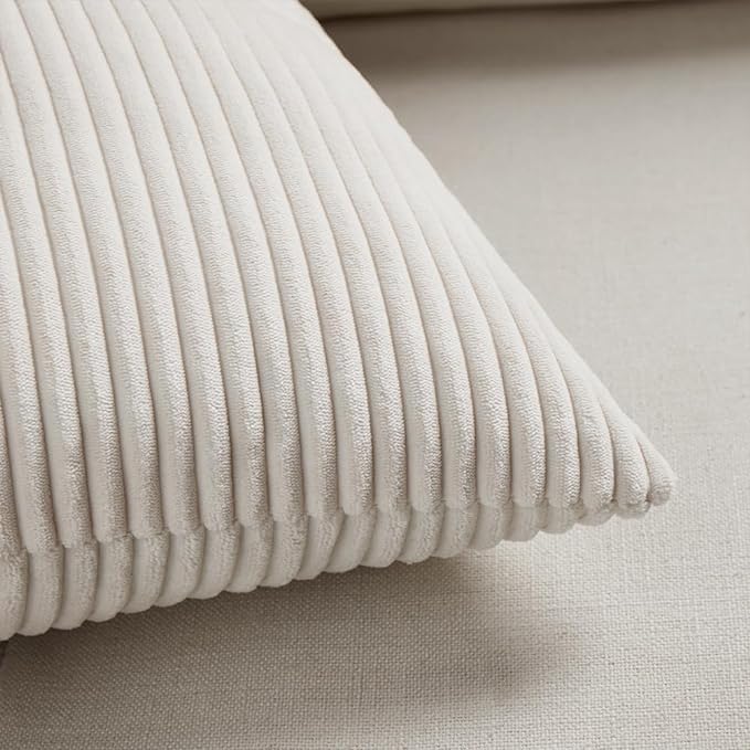 Fancy Homi 2 Packs Boho Cream Decorative Throw Pillow Covers 18x18 Inch - Image 5