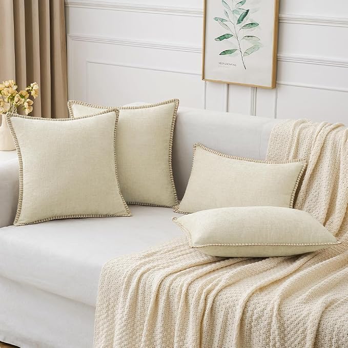 MIULEE Pack of 2 Christmas Pillow Covers 18x18 Inch Cream White Farmhouse - Image 5