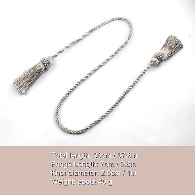Fenghuangwu Curtain Tiebacks Handmade Decorative Curtain Holdbacks Rope - Image 2